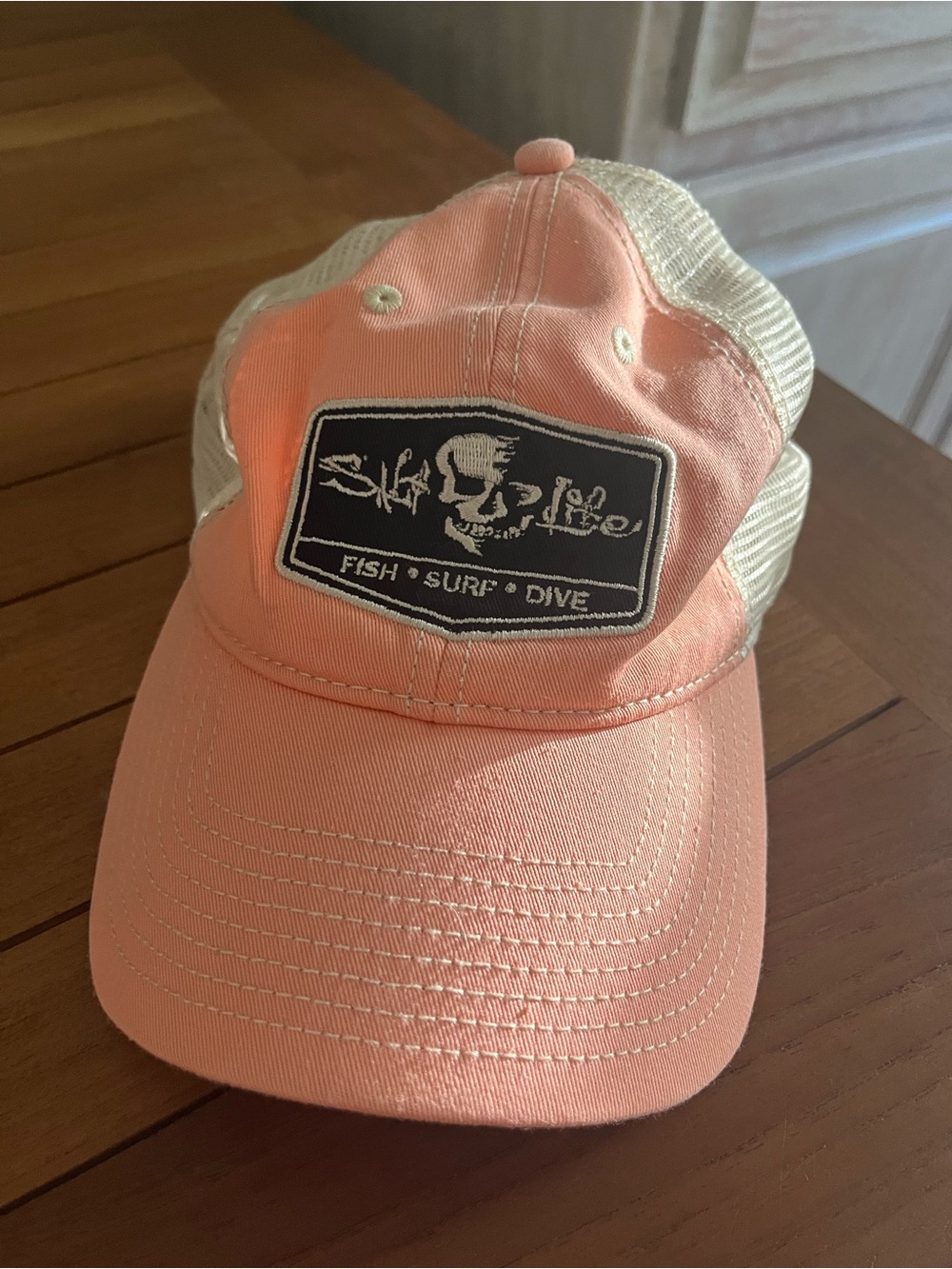 Salt Life Fish Surf Dive Coral Mesh Trucker Hat